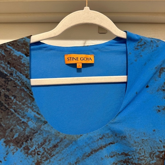 Stine Goya Leonora Dress Abstract Floral Long Sleeve Asymmetric Dress BROKEN ZIP - Picture 8 of 11